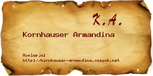 Kornhauser Armandina névjegykártya